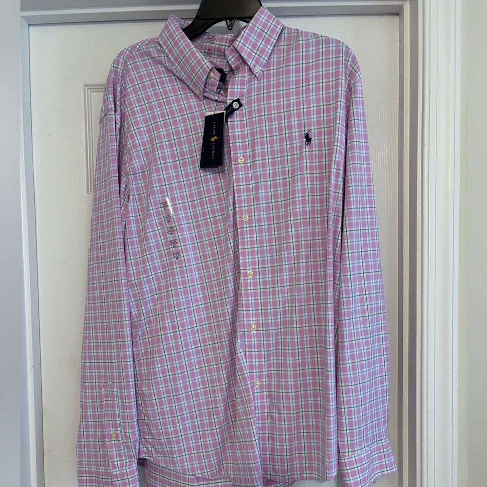 Polo by Ralph Lauren Men's Pink, Green & Blue Check Shirt